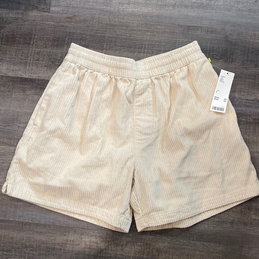 Urban outfitters corduroy shorts cream size s